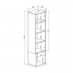 Σύνθετο σαλονιού Norda pakoworld κρεμ με oak 187x40x58 4εκ c547859