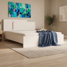 Κρεβάτι διπλό Lucabel pakoworld κρεμ 160x200εκ c547860