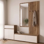 Έπιπλο εισόδου Ansia pakoworld καρυδί oak 210x44 7x175εκ c547865