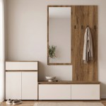 Έπιπλο εισόδου Ansia pakoworld καρυδί oak 210x44 7x175εκ c547865