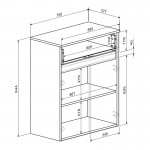 Έπιπλο εισόδου Ansia pakoworld καρυδί oak 210x44 7x175εκ c547865