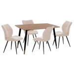 ΣΕΤ ΤΡΑΠΕΖΑΡΙΑΣ 5ΤΜΧ GAFF HM10847 02 MDF TOP ΦΥΣΙΚΟ--ΥΦΑΣΜΑ ΜΠΕΖ ΜΕΤΑΛΛΟ ΜΑΥΡΟ c547871