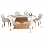 ΣΕΤ ΤΡΑΠΕΖΑΡΙΑΣ 7ΤΜΧ NORDU HM21359 ΚΕΡΑΜΙΚΟ TOP MDF ΒΑΣΗ--PU ΚΡΕΜ ΜΕΤΑΛ ΠΟΔΙΑ c547985
