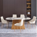 ΣΕΤ ΤΡΑΠΕΖΑΡΙΑΣ 7ΤΜΧ NORDU HM21359 ΚΕΡΑΜΙΚΟ TOP MDF ΒΑΣΗ--PU ΚΡΕΜ ΜΕΤΑΛ ΠΟΔΙΑ c547985