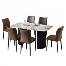 ΣΕΤ ΤΡΑΠΕΖΑΡΙΑΣ 7ΤΜΧ MINAO HM21362 ΚΕΡΑΜΙΚΟ TOP MDF ΠΟΔΙΑ--PU ΚΑΦΕ ΜΕΤΑΛ ΠΟΔΙΑ c547993