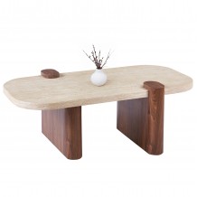 ΤΡΑΠΕΖΙ ΣΑΛΟΝΙΟΥ ARDEN HM18435 MDF TOP ΟΨΗ ΤΡΑΒΕΡΤΙΝΑΣ-MDF ΠΟΔΙΑ ΚΑΡΥΔΙ 120x60x40Υεκ c547998