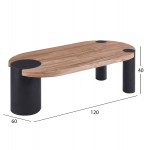 ΤΡΑΠΕΖΙ ΣΑΛΟΝΙΟΥ ΟΒΑΛ OVALON HM18433 05 MDF TOP ΚΑΡΥΔΙ-MDF ΠΟΔΙΑ ΜΑΥΡΑ 120x60x40Υεκ c547999