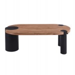 ΤΡΑΠΕΖΙ ΣΑΛΟΝΙΟΥ ΟΒΑΛ OVALON HM18433 05 MDF TOP ΚΑΡΥΔΙ-MDF ΠΟΔΙΑ ΜΑΥΡΑ 120x60x40Υεκ c547999