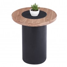 ΤΡΑΠΕΖΑΚΙ ΣΤΡΟΓΓΥΛΟ ΒΟΗΘΗΤΙKΟ OVALON HM18434 05 MDF TOP ΚΑΡΥΔΙ ΒΑΣΗ ΜΑΥΡΗ Φ45x50Υεκ c548000