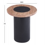 ΤΡΑΠΕΖΑΚΙ ΣΤΡΟΓΓΥΛΟ ΒΟΗΘΗΤΙKΟ OVALON HM18434 05 MDF TOP ΚΑΡΥΔΙ ΒΑΣΗ ΜΑΥΡΗ Φ45x50Υεκ c548000