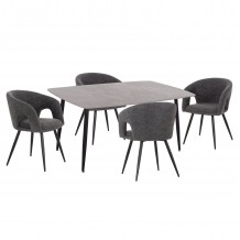 ΣΕΤ ΤΡΑΠΕΖΑΡΙΑΣ ΕΣ ΧΩΡΟΥ 5ΤΜΧ CORNEL HM10943 01 ΓΚΡΙ ΜΑΡΜΑΡΟ TOP-ΓΚΡΙ ΥΦΑΣΜΑ c548001
