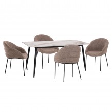 ΣΕΤ ΤΡΑΠΕΖΑΡΙΑΣ 5ΤΜΧ DRENNY HM10952 03 ΚΕΡΑΜΙΚΟ TOP--ΥΦΑΣΜΑ TAUPE ΜΕΤΑΛ ΠΟΔΙΑ c548003