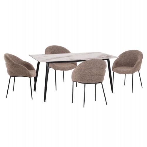 ΣΕΤ ΤΡΑΠΕΖΑΡΙΑΣ 5ΤΜΧ DRENNY HM10952 03 ΚΕΡΑΜΙΚΟ TOP--ΥΦΑΣΜΑ TAUPE ΜΕΤΑΛ ΠΟΔΙΑ c548003