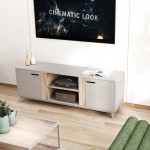 Έπιπλο τηλεόρασης Polenio pakoworld cappuccino με φυσικό 150x40x53εκ c548114