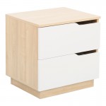 Κομοδίνο Verena pakoworld φυσικό με λευκό 48x40x48εκ c548115