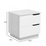 Κομοδίνο Verena pakoworld φυσικό με λευκό 48x40x48εκ c548115