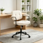 Καρέκλα γραφείου Leberta pakoworld μπεζ ύφασμα 64x63 5x86-96εκ c548119