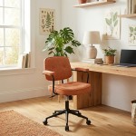 Καρέκλα γραφείου Leberta pakoworld terracotta ύφασμα 64x63 5x86-96εκ c548120