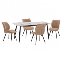 ΣΕΤ ΤΡΑΠΕΖΑΡΙΑΣ 5ΤΜΧ GAFF HM10953 03 ΚΕΡΑΜΙΚΟ TOP--ΥΦΑΣΜΑ TAUPE ΜΕΤΑΛ ΠΟΔΙΑ ΜΑΥΡΑ c548126