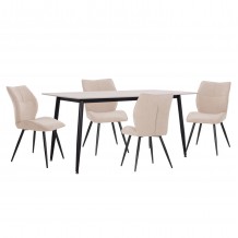 ΣΕΤ ΤΡΑΠΕΖΑΡΙΑΣ 5ΤΜΧ GAFF HM10955 02 ΚΕΡΑΜΙΚΟ TOP--ΥΦΑΣΜΑ ΜΠΕΖ ΜΕΤΑΛ ΠΟΔΙΑ ΜΑΥΡΑ c548128