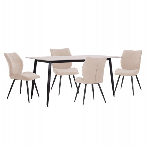 ΣΕΤ ΤΡΑΠΕΖΑΡΙΑΣ 5ΤΜΧ GAFF HM10955 02 ΚΕΡΑΜΙΚΟ TOP--ΥΦΑΣΜΑ ΜΠΕΖ ΜΕΤΑΛ ΠΟΔΙΑ ΜΑΥΡΑ c548128