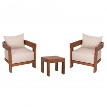 LOUNGE ΣΕΤ KIOTO HM10960 ΤΡΑΠΕΖΑΚΙ 2 ΠΟΛΥΘΡΟΝΕΣ--ΞΥΛΟ TEAK--ΜΠΕΖ ΜΑΞΙΛΑΡΙΑ c548132