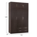ΝΤΟΥΛΑΠΑ 3ΦΥΛΛΗ ΜΕ ΠΑΤΑΡΙ CARLY HM10891 01 ΜΕΛΑΜΙΝΗ ΣΕ ZEBRANO 150X55Χ240Υεκ c548133