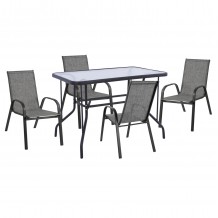 ΣΕΤ ΤΡΑΠΕΖΑΡΙΑΣ 5ΤΜΧ ADAM HM10897 01 ΤΡΑΠΕΖΙ 110x60εκ 4 ΠΟΛΥΘΡΟΝΕΣ--ΓΚΡΙ c548136