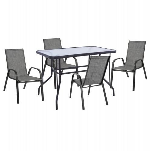 ΣΕΤ ΤΡΑΠΕΖΑΡΙΑΣ 5ΤΜΧ ADAM HM10897 01 ΤΡΑΠΕΖΙ 110x60εκ 4 ΠΟΛΥΘΡΟΝΕΣ--ΓΚΡΙ c548136