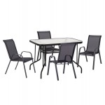 ΣΕΤ ΤΡΑΠΕΖΑΡΙΑΣ 5ΤΜΧ ADAM HM10897 03 ΤΡΑΠΕΖΙ 110x60εκ 4 ΠΟΛΥΘΡΟΝΕΣ--ΜΑΥΡΟ c548137