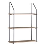 Ραφιέρα τοίχου Fema pakoworld oak με μαύρο μέταλλο 60x20x80εκ c548309