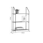 Ραφιέρα τοίχου Fema pakoworld oak με μαύρο μέταλλο 60x20x80εκ c548309