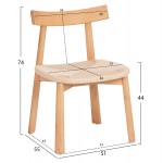 KΑΡΕΚΛΑ ΤΡΑΠΕΖΑΡΙΑΣ OSORIO HM18335 01 RUBBERWOOD ΣΧΟΙΝΙ ΣΕ ΦΥΣΙΚΟ 51x55x74Υεκ SET 2τμχ c548328