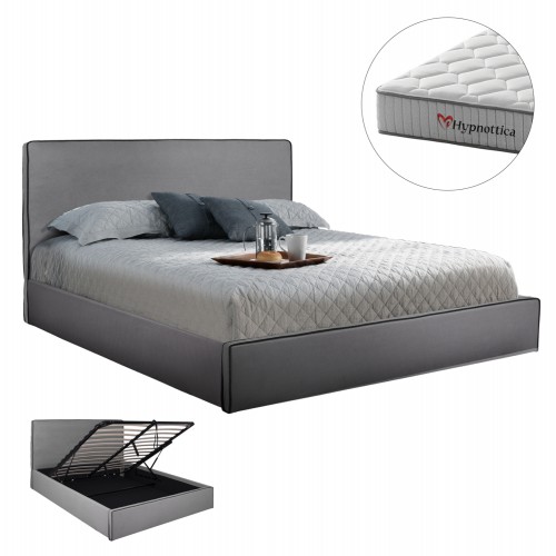 ΚΡΕΒΑΤΙ ΔΙΠΛΟ ΣΤΡΩΜΑ ALLIE HM10768 01 ΓΚΡΙ ΥΦΑΣΜΑ ΜΕ ΑΠΟΘ ΧΩΡΟ--ΓΙΑ 160x200εκ c548329