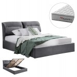 ΚΡΕΒΑΤΙ ΜΕ ΣΤΡΩΜΑ ΑΠΟΘ ΧΩΡΟ KENDRA HM10767 01 ΓΚΡΙ ΒΕΛΟΥΔΟ--ΓΙΑ ΣΤΡΩΜΑ 160x200εκ c548335