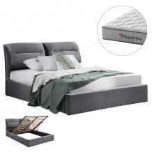 ΚΡΕΒΑΤΙ ΜΕ ΣΤΡΩΜΑ ΑΠΟΘ ΧΩΡΟ KENDRA HM10767 01 ΓΚΡΙ ΒΕΛΟΥΔΟ--ΓΙΑ ΣΤΡΩΜΑ 160x200εκ c548335