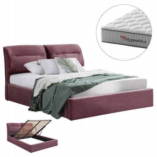 ΚΡΕΒΑΤΙ ΜΕ ΣΤΡΩΜΑ ΑΠΟΘ ΧΩΡΟ KENDRA HM10767 02 ΣΑΠΙΟ ΜΗΛΟ ΒΕΛΟΥΔΟ--ΓΙΑ 160x200εκ c548336
