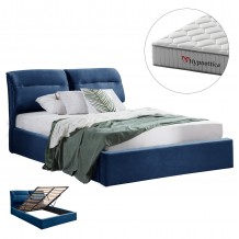 ΚΡΕΒΑΤΙ ΜΕ ΣΤΡΩΜΑ ΑΠΟΘ ΧΩΡΟ KENDRA HM10767 04 ΜΠΛΕ ΒΕΛΟΥΔΟ--ΓΙΑ 160x200εκ c548338