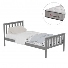 ΚΡΕΒΑΤΙ ΠΑΙΔΙΚΟ ΜΕ ΣΤΡΩΜΑ GIMLY HM10751 03 ΞΥΛΟ ΠΕΥΚΟΥ ΣΕ ΓΚΡΙ ΓΙΑ ΣΤΡΩΜΑ 90x190εκ c548351