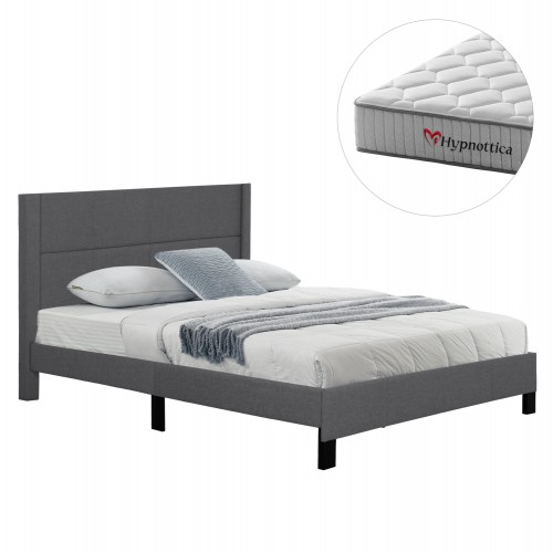 ΚΡΕΒΑΤΙ ΔΙΠΛΟ ΣΤΡΩΜΑ TRILLOP HM10763 01 ΓΚΡΙ ΥΦΑΣΜΑ--ΓΙΑ 160x200εκ c548355