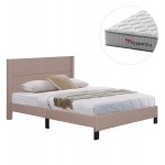 ΚΡΕΒΑΤΙ ΔΙΠΛΟ ΣΤΡΩΜΑ TRILLOP HM10763 03 ΜΠΕΖ ΥΦΑΣΜΑ--ΓΙΑ 160x200εκ c548357