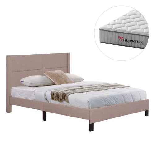 ΚΡΕΒΑΤΙ ΔΙΠΛΟ ΣΤΡΩΜΑ TRILLOP HM10763 03 ΜΠΕΖ ΥΦΑΣΜΑ--ΓΙΑ 160x200εκ c548357