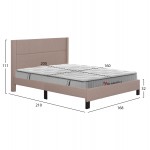 ΚΡΕΒΑΤΙ ΔΙΠΛΟ ΣΤΡΩΜΑ TRILLOP HM10763 03 ΜΠΕΖ ΥΦΑΣΜΑ--ΓΙΑ 160x200εκ c548357