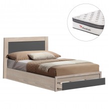 ΚΡΕΒΑΤΙ ΜΟΝΟ ΜΕ ΣΥΡΤΑΡΙ ΣΤΡΩΜΑ MELANY HM10745 03 ΜΕΛΑΜΙΝΗ SONAMA ΓΚΡΙ--ΓΙΑ 90x190εκ c548359