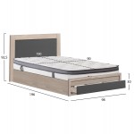 ΚΡΕΒΑΤΙ ΜΟΝΟ ΜΕ ΣΥΡΤΑΡΙ ΣΤΡΩΜΑ MELANY HM10745 03 ΜΕΛΑΜΙΝΗ SONAMA ΓΚΡΙ--ΓΙΑ 90x190εκ c548359