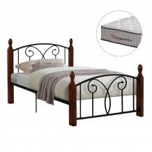 ΚΡΕΒΑΤΙ ΣΤΡΩΜΑ SUZIE HM10754 01 ΜΕΤΑΛΛΟ RUBBERWOOD ΚΑΡΥΔΙ--ΣΤΡΩΜΑ 90Χ190εκ c548625