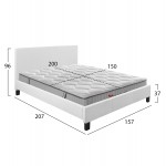 ΚΡΕΒΑΤΙ ΜΕ ΣΤΡΩΜΑ BECCA HM10760 01 ΛΕΥΚΟ PU--ΓΙΑ 150x200εκ c548747