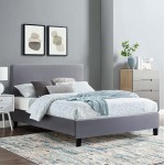 ΚΡΕΒΑΤΙ ΜΕ ΣΤΡΩΜΑ BECCA HM10760 02 ΓΚΡΙ ΥΦΑΣΜΑ--ΓΙΑ 150x200εκ c548748