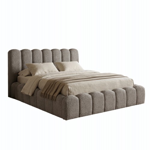 ΚΡΕΒΑΤΙ ΔΙΠΛΟ MARIUS HM759 01 ΓΚΡΙ CHENILLE ΥΦΑΣΜΑ-- ΓΙΑ ΣΤΡΩΜΑ 160x200εκ c548846