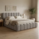 ΚΡΕΒΑΤΙ ΔΙΠΛΟ MARIUS HM759 01 ΓΚΡΙ CHENILLE ΥΦΑΣΜΑ-- ΓΙΑ ΣΤΡΩΜΑ 160x200εκ c548846